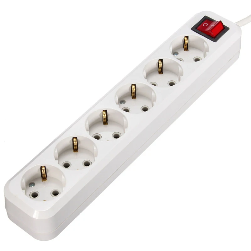 Удлинитель электрический с 2 круглыми контактами 3/5 м 6 розеток|power strip|ac power socketpower