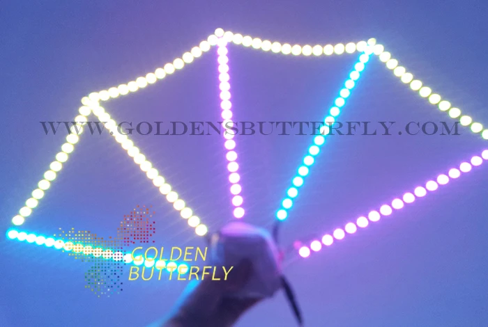 Светодиодный светящийся вентилятор 2017 модный сценический для женщин/мужчин DJ