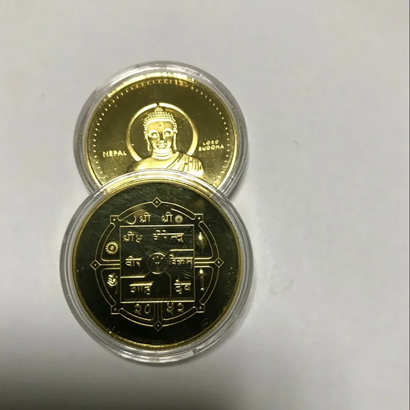 3 шт. редкие монеты на религиозную тему лорд будоха позолоченные Непал Индия ASARFI