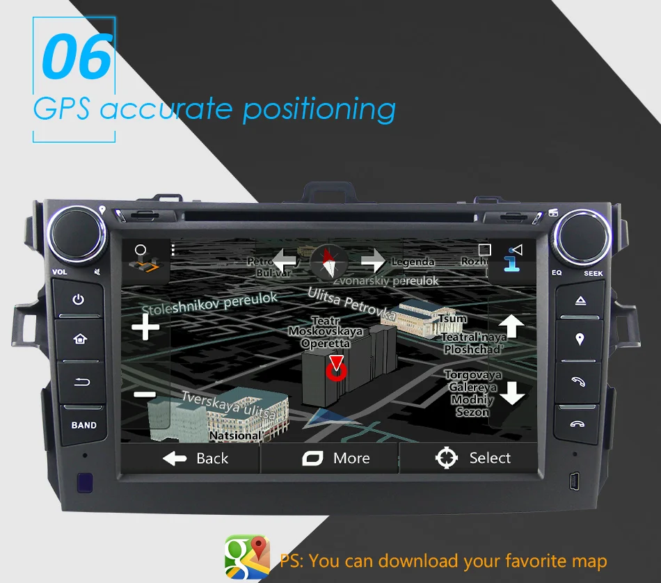 Eunavi 2 din tda7851 Android 9 автомобильный dvd для Toyota Corolla 2007 2008 2009 2010 2011 ips сенсорный экран gps navi Радио 4 Гб 64 Гб DSP
