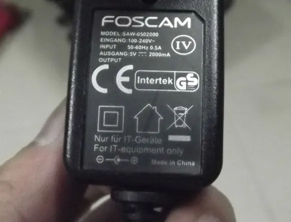 Foscam 5 В 2A первоначально АС Plug Адаптеры питания для IP Камера fi8909w fi9821p fi9831p fi8905w |