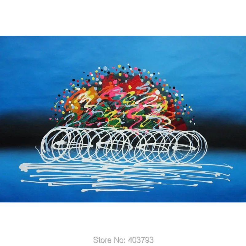 Картина маслом группы велосипедистов на гонке 24x36 дюймов|hand painted oil painting|hand
