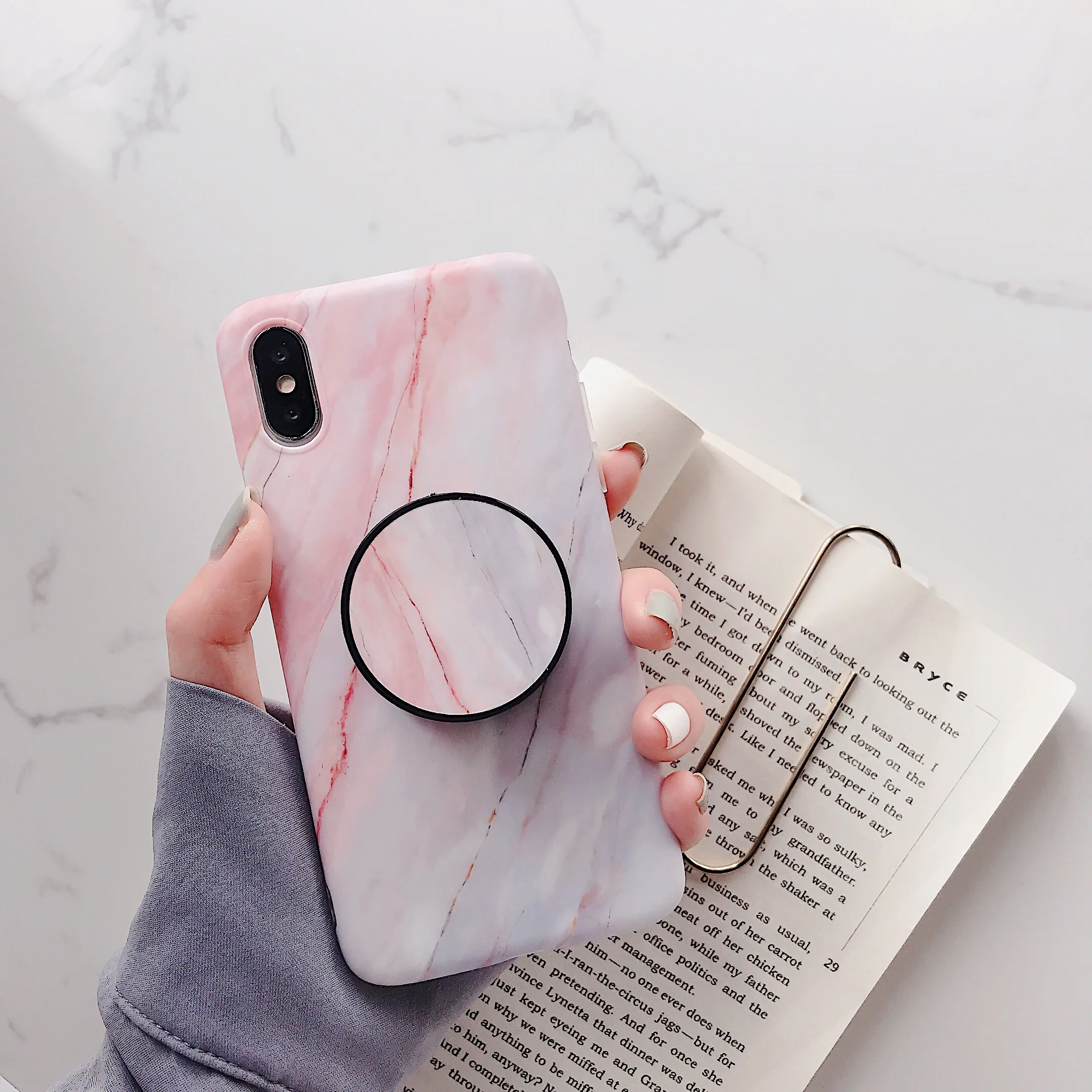Классический Мрамор Стенд кожаный чехол для телефона с держателем для iPhone 11 Pro Max XR X XS макс 7 8 6S плюс Чехол Мягкий IMD для задней панели телефона с откидной крышкой