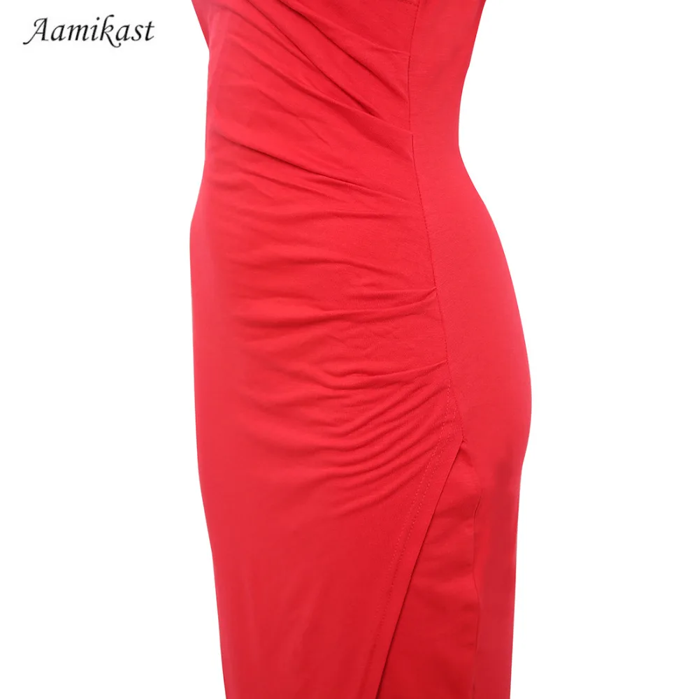 Женское вечернее платье карандаш с V образным вырезом и коротким рукавом|dress