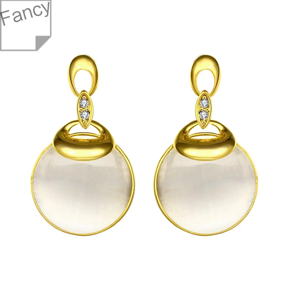 Серьги Позолоченные Золотые Необычный Дизайн Инкрустированные Кристаллические