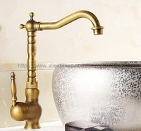 bathroom faucet antique brass single handle hot cold water mixer taps wash basin bathroom deck mounted faucet nnf014
