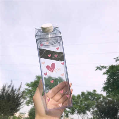 Flamingo Milk Water Bottle Plastic Creative Sport Drinkware Cycling Camping Hiking My Drink Bottle Shaker Portable Kettle - Цвет: 03