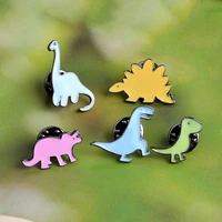 5 pcs set fashion cartoon dinosaur enamel brooch mini cute animal brooches pins clothes hat decoration jewelry for men women