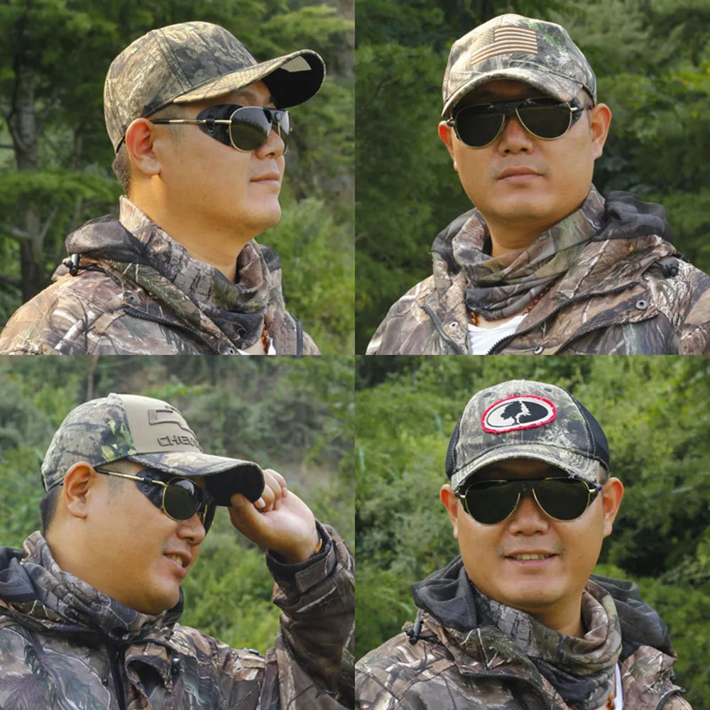 6 Colors Available Camouflage Unisex Outdoor Hunting Breathable Baseball Cap Fishing Bionic Camo Sunshade cap Hiking Peaked | Спорт и