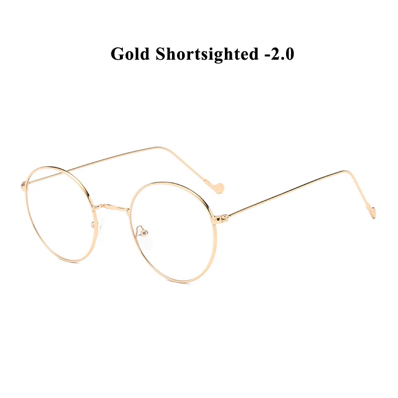 gold myopia 2.0 Zilead, металлические круглые очки для близорукости, для женщин и мужчин, сверхлегкие, по рецепту, близорукие очки, очки унисекс - Цвет оправы: gold myopia 2.0