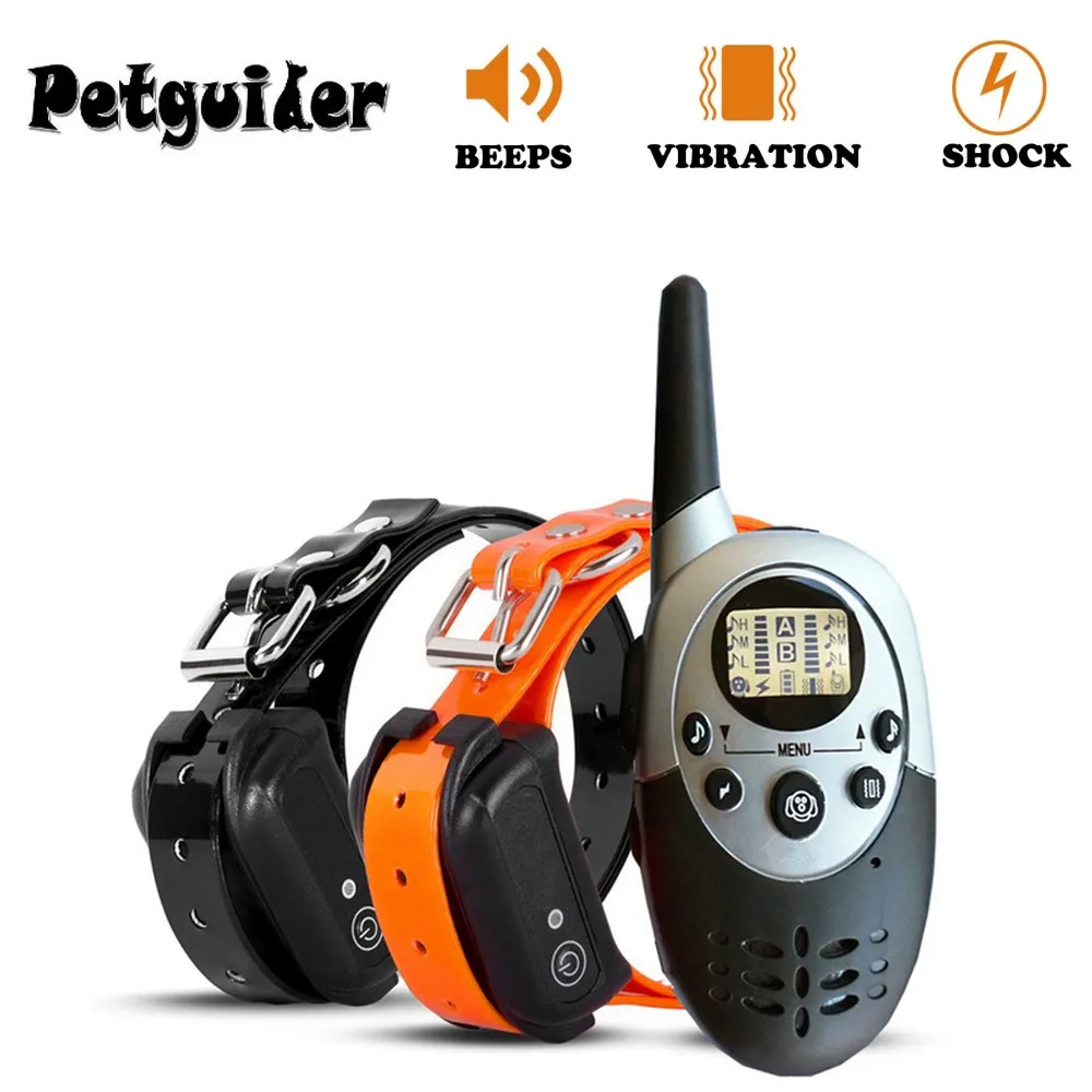 For two Dogs Ошейник для дрессировки домашних животных ошейник для дрессировки собак водонепроницаемый перезаряжаемый дистанционный Вибрационный звук шок Анти лай две собаки - Цвет: For two Dogs