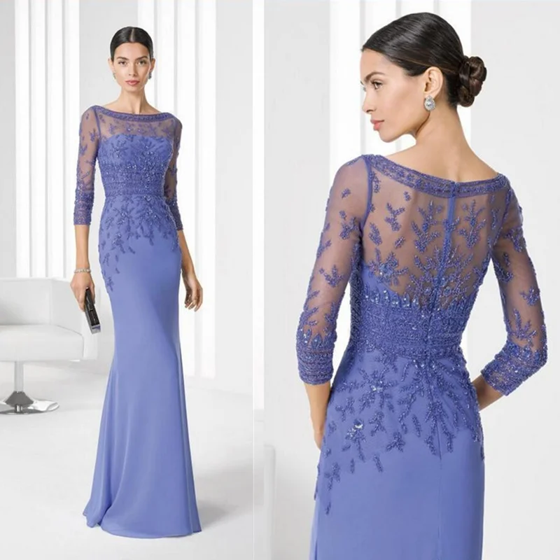 Robe Mere De La Mariee, кружевные платья для матери невесты, с длинным рукавом, с аппликацией, для жениха, длинное платье для крестной матери, платья для свадьбы