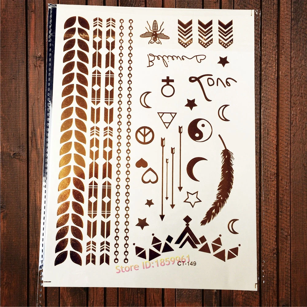 1 шт. большой размер искусственная кожа временная татуировка Индийский тотем AYH005