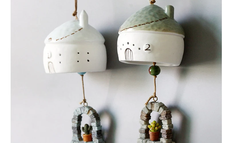 Пасторальный дом модель Windchime украшения для дома для сада, двора, улицы, гостиная декоративная керамика колокольчики удача Смола ветер Колокольчик Подарки