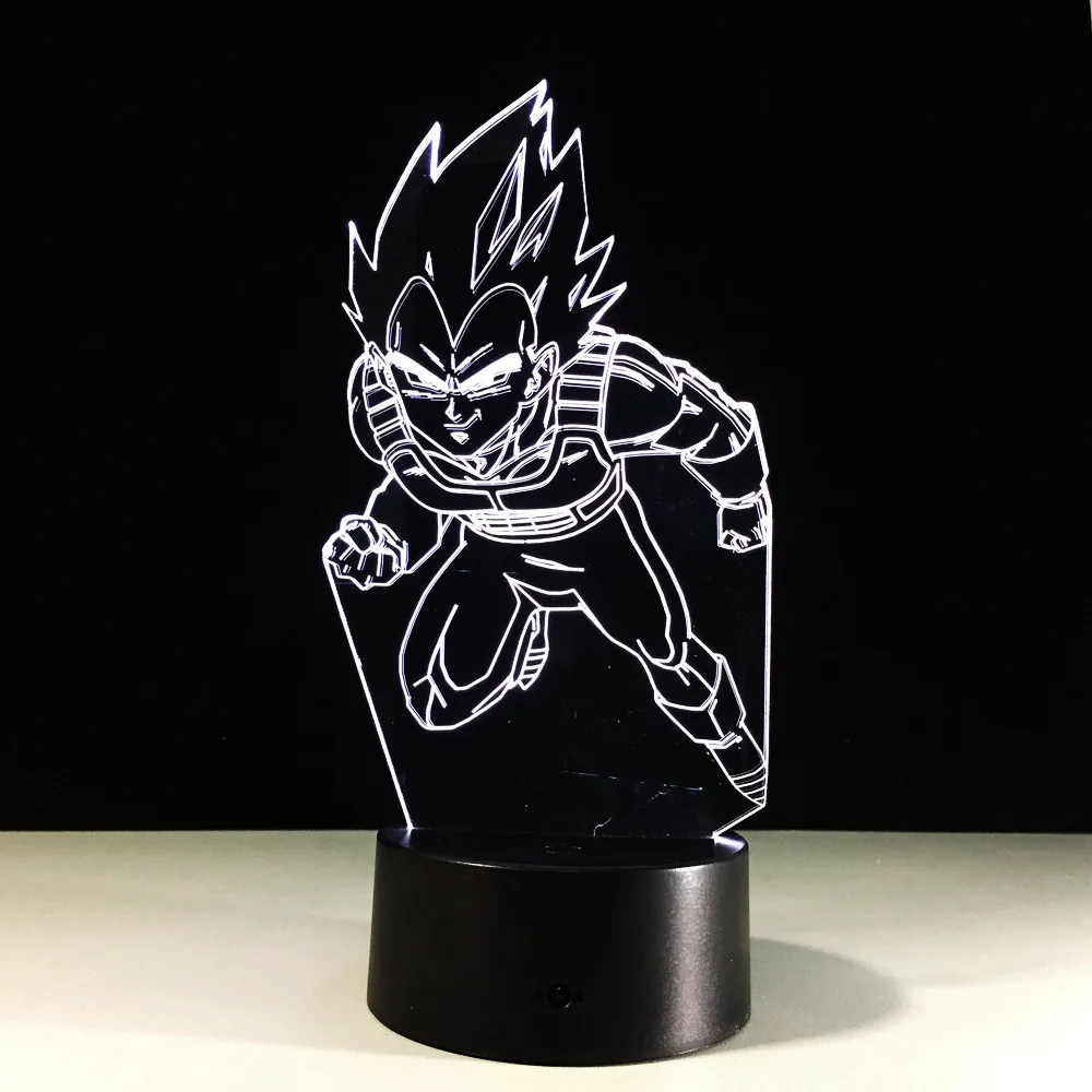 Dragon Ball Saiyan God экшен-фигурка Гоку 3D настольная лампа 7 цветов Изменение ночник для сна ребенка