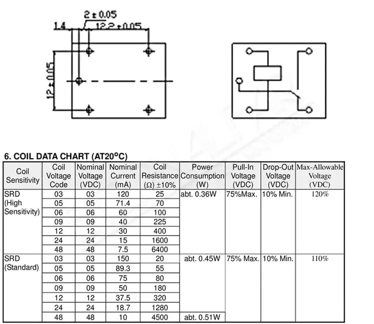 Реле времени SRD-05VDC-SL-C 5 V 6 V 9 V 12 V 24 V 48 V DC 10A 125 V 250 V AC SPDT NO Typc-4PIN SPDT B-M Typc C 5PIN PCB T73