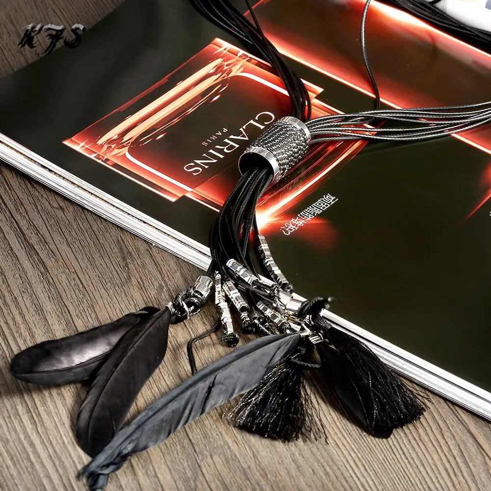 Европа знаменитый бренд преувеличены ретро перо бахромой Длинный свитер цепи