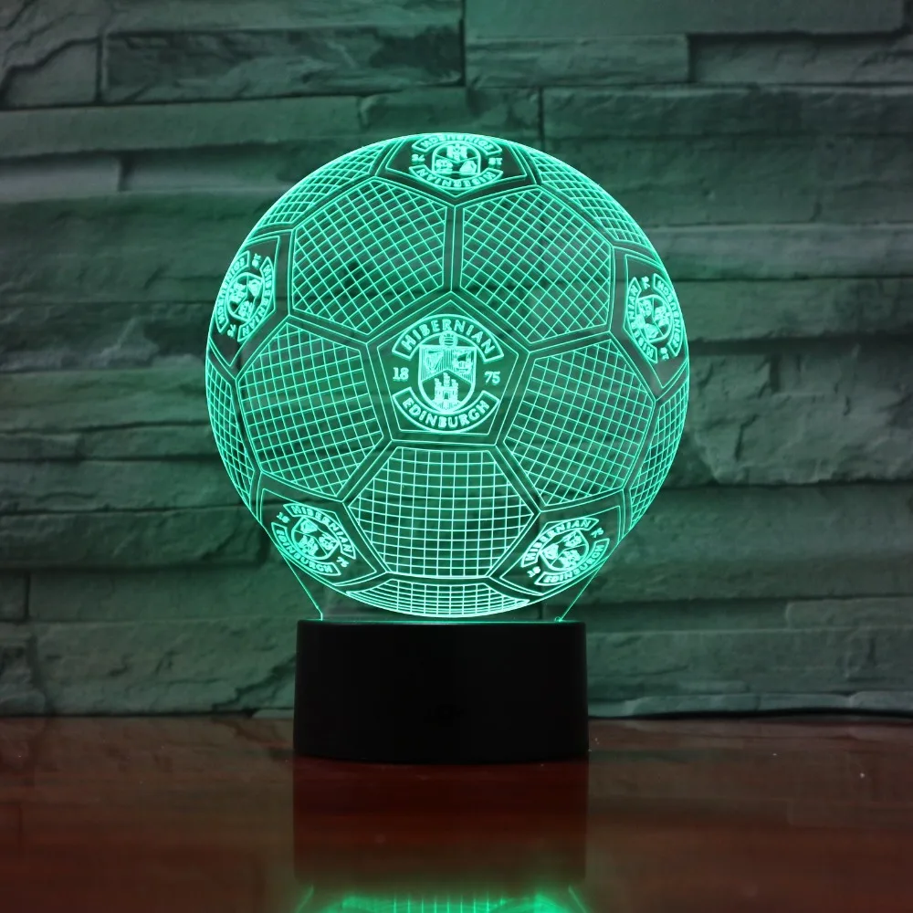 USB настольная лампа 3D LED футбольный Глобус 7 цветов меняющий сенсорный