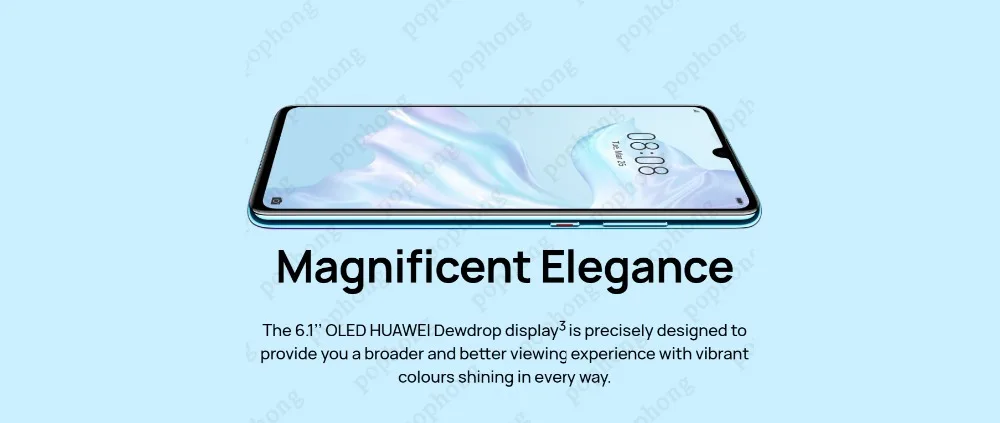 Мобильный телефон huawei P30 с глобальной версией, 6,1 дюймов, 8 Гб ОЗУ, 64 Гб ПЗУ, Поддержка карт памяти нм, OTG, две sim-карты, смартфон