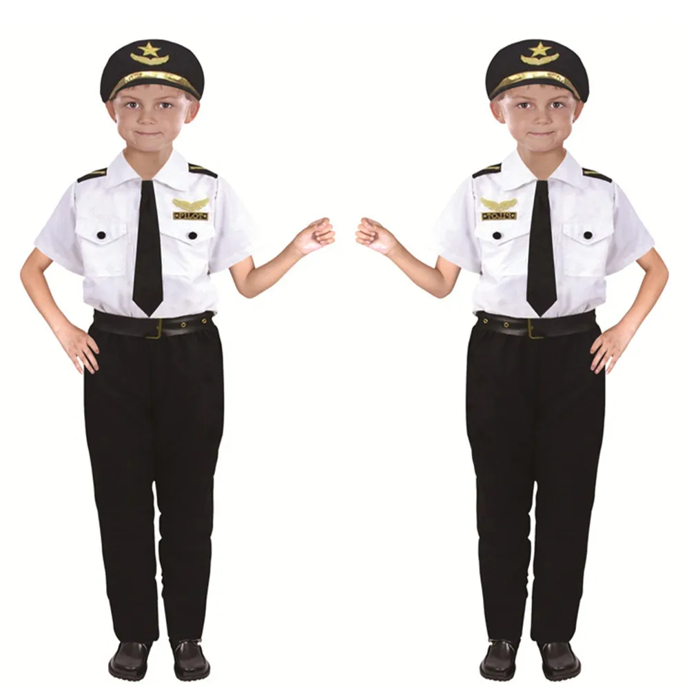 Детские костюмы пилотов детские для косплея мальчиков и девочек костюм летчика