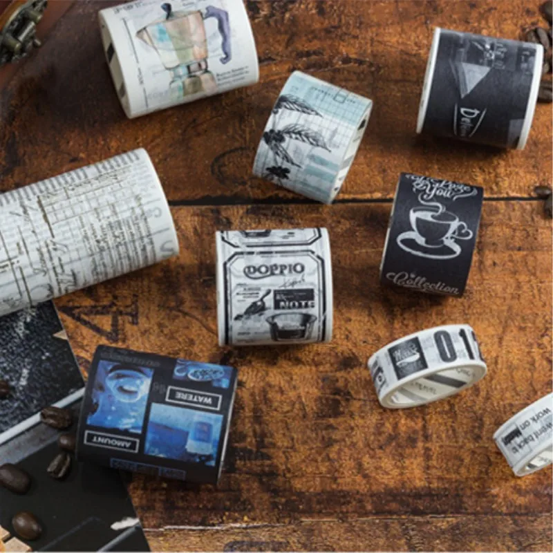 Газета Кофе васи лента декоративная Скотч Diy стикер для скрапбукинга Label клейкой