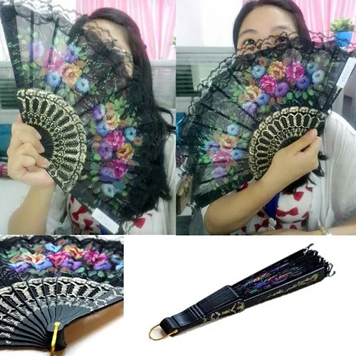 Женский аксессуар декоративный дизайн PoroseFolding Fan испанский цветок Цветочная