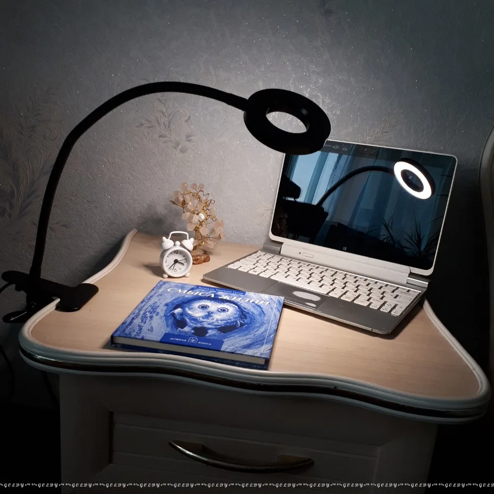 Светодио дный USB 28 светодио настольная лампа свет книга Ультра Яркий клип 360