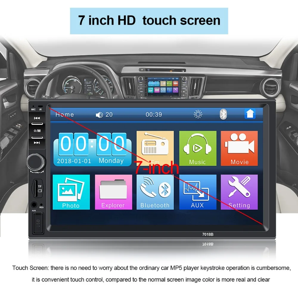 2 din автомобильное радио coche рекордер плеер HD 7 "Авторадио 2din oto teypleri сенсорный