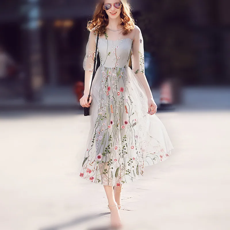 Женские вечерние платья в стиле бохо длинное прозрачное Сетчатое платье с