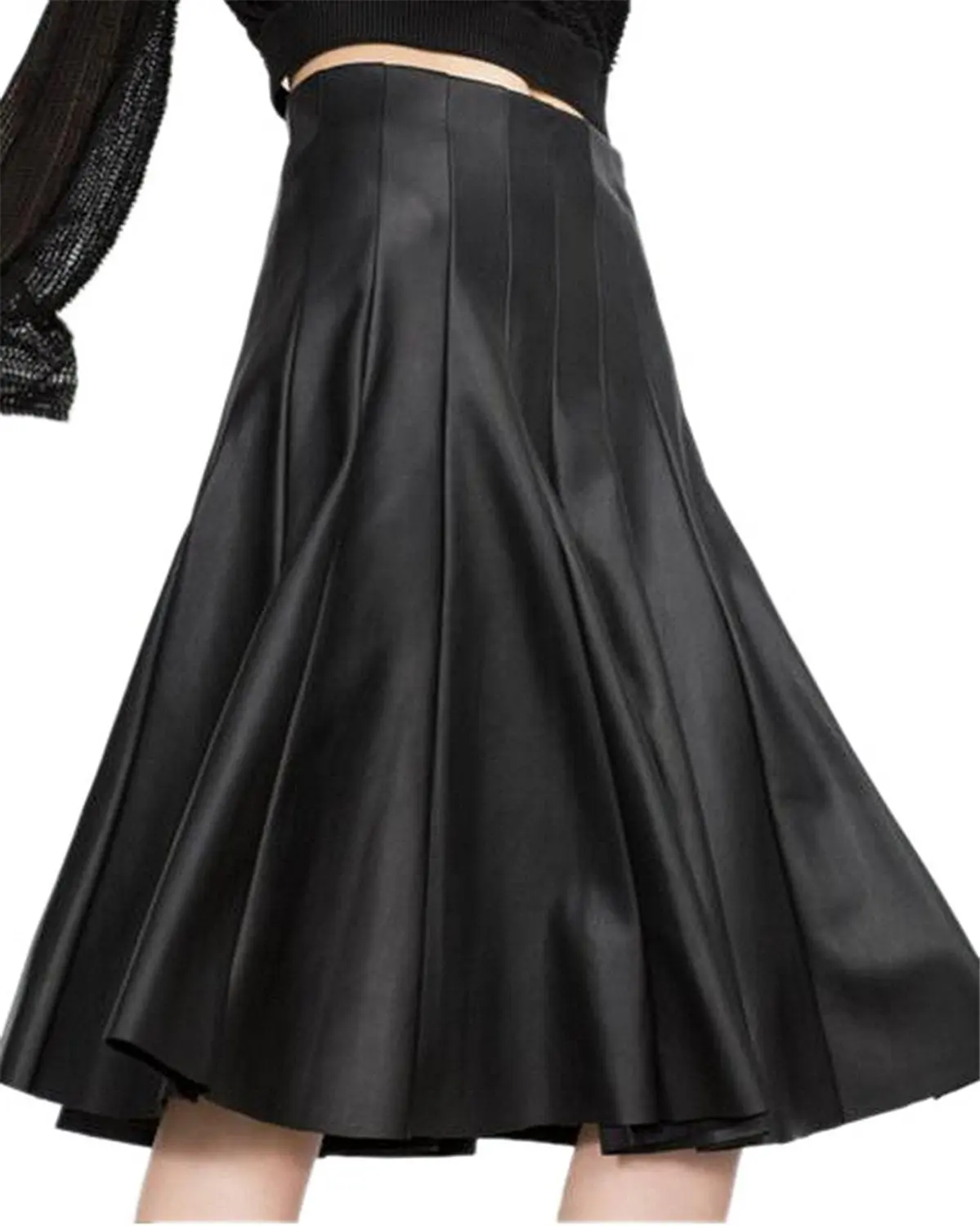 Индивидуальная Женская Повседневная трапециевидная юбка из искусственной кожи