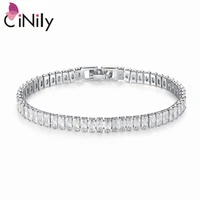 cinily created white stone silver plated wholesale hot sell for women jewelry wedding engagement chain bracelet 7 58 ns2141