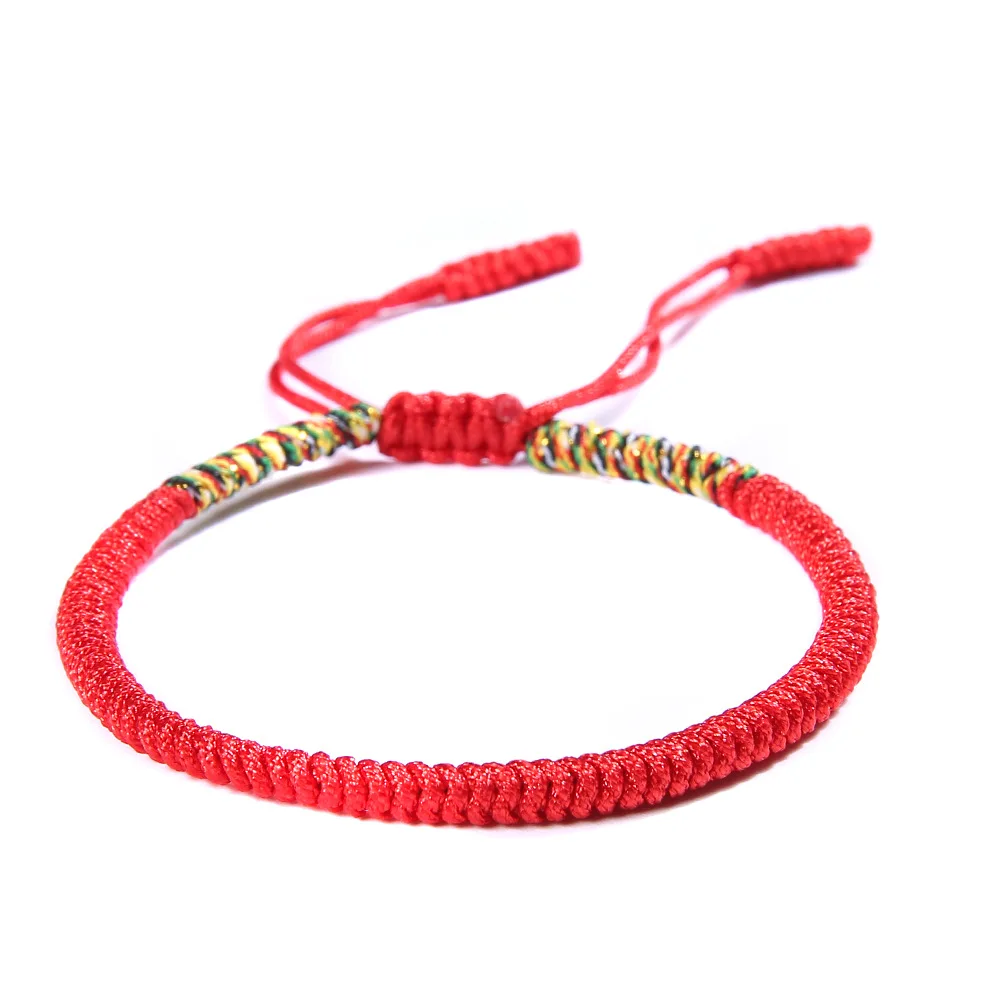 

EUB 100PCS Mix 18Colors Love Lucky Charm Tibetan Bracelets Bangles Women Men Handmade Knots Rope Budda Tibetan Buddhist Bracelet