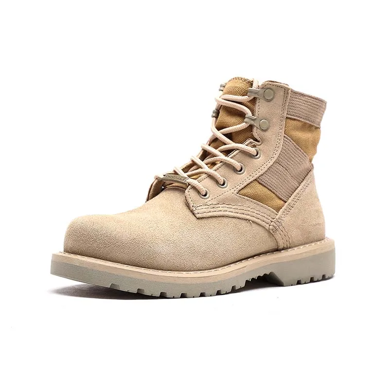 beige short shaft OTTO/мужские военные ботильоны с высоким берцем в стиле Palladium г. Повседневная парусиновая обувь удобные кожаные ботинки на меху размеры 39-48 - Цвет: beige short shaft