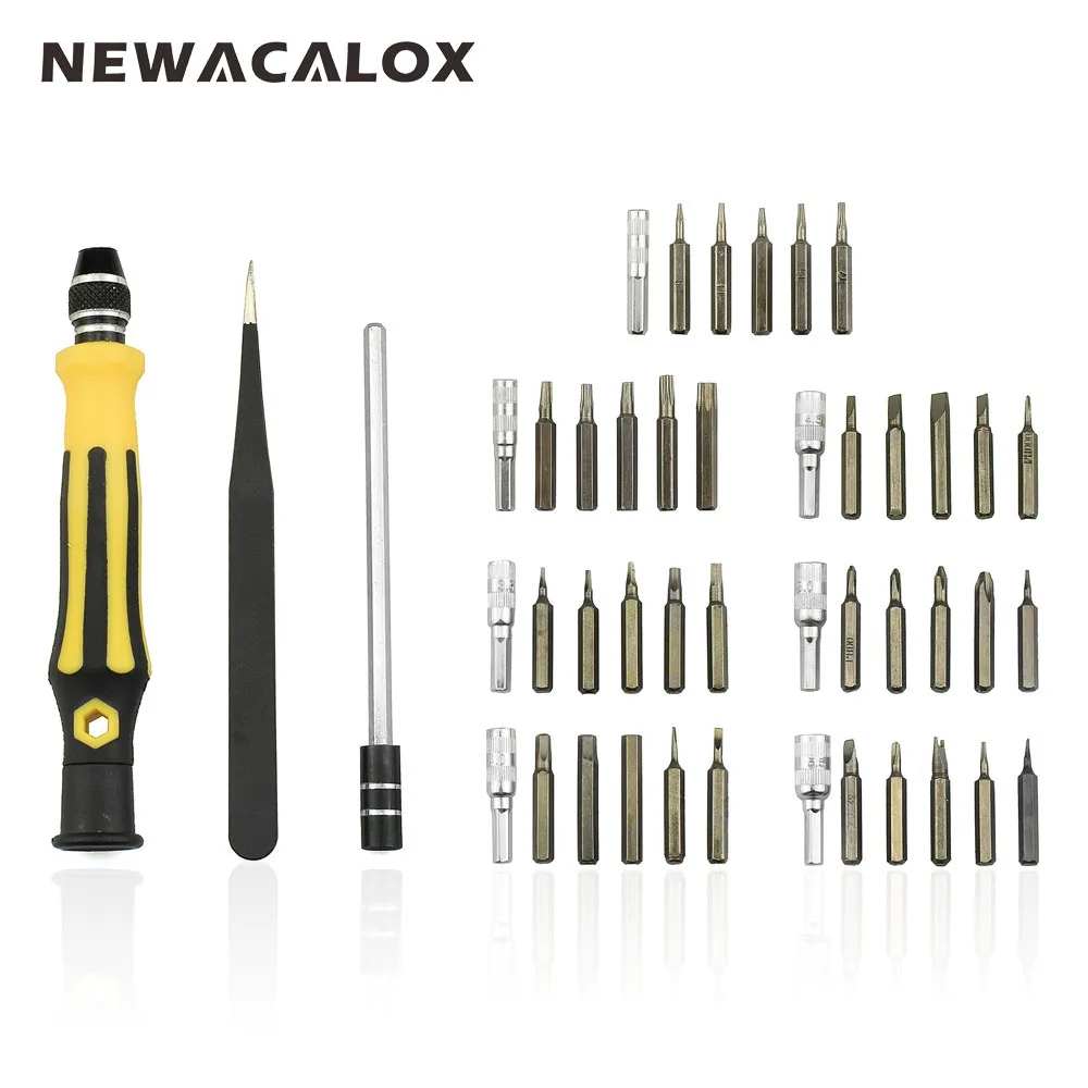 Набор прецизионных отверток NEWACALOX 45 в 1 Магнитная отвертка инструментов Torx для