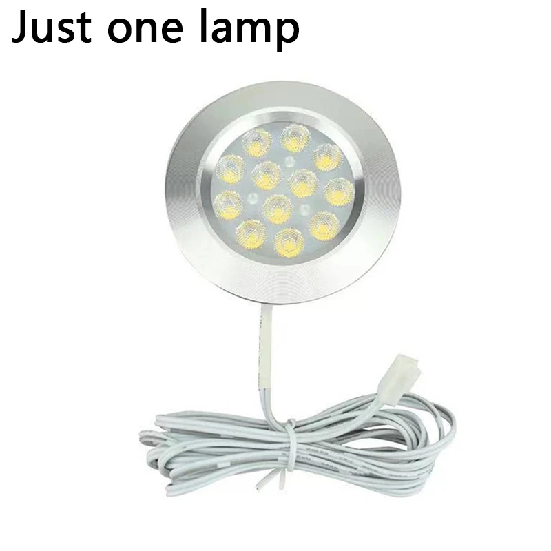 Only one lamp 12V с регулируемой яркостью Светодиодная подсветка под шкаф комплект ультра-тонкий Светодиодный точечный светильник s с радиочастотным пультом дистанционного управления ручка контроллера на светильник s для Кухня шкаф - Цвет: Only one lamp