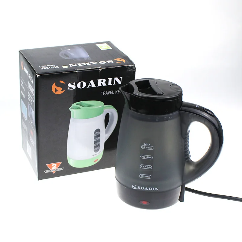 Электрический чайник пластиковый портативный для путешествий 600 Вт 0