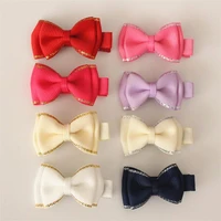 4cm double layers 80pcslot bow alligator ribbon bowknot sweet girls hairpin mini size hair clip for kids cute children headwear