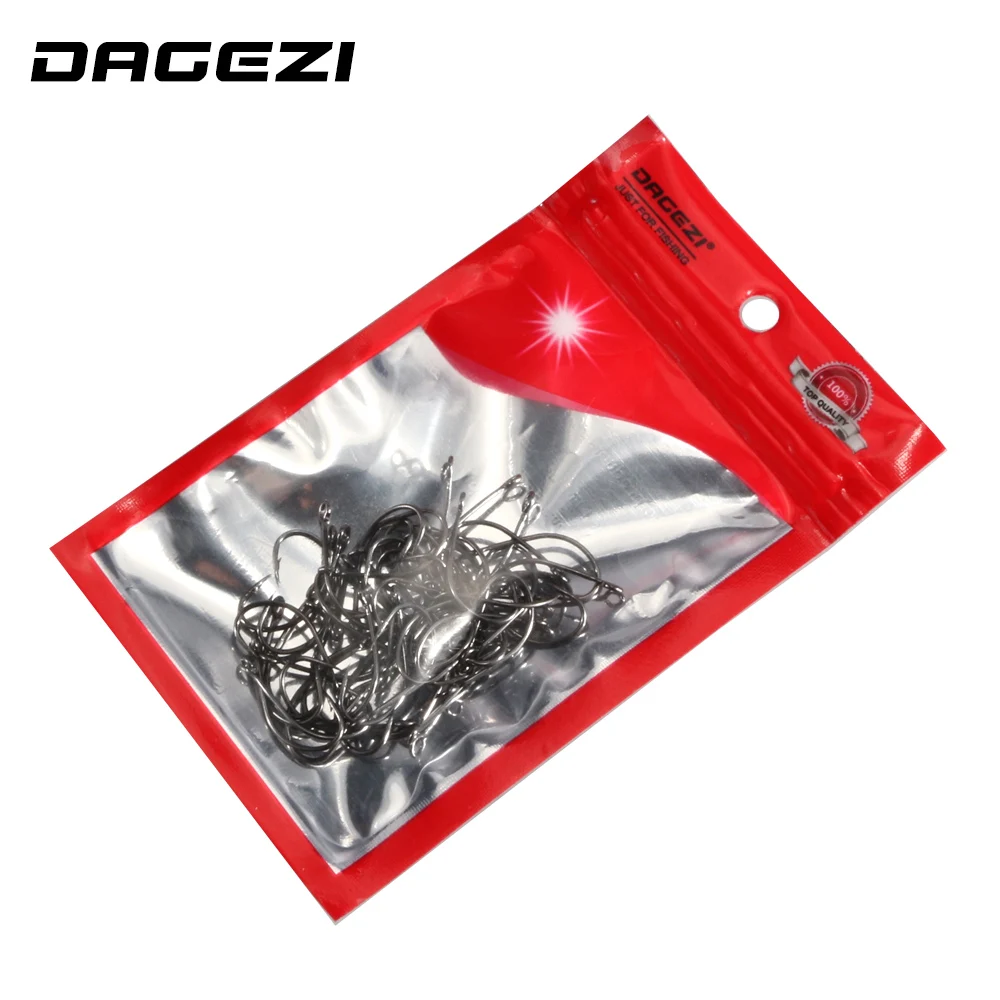 Рыболовный крючок DAGEZI из высокоуглеродистой стали 100 шт./лот #4 #12 рыболовные