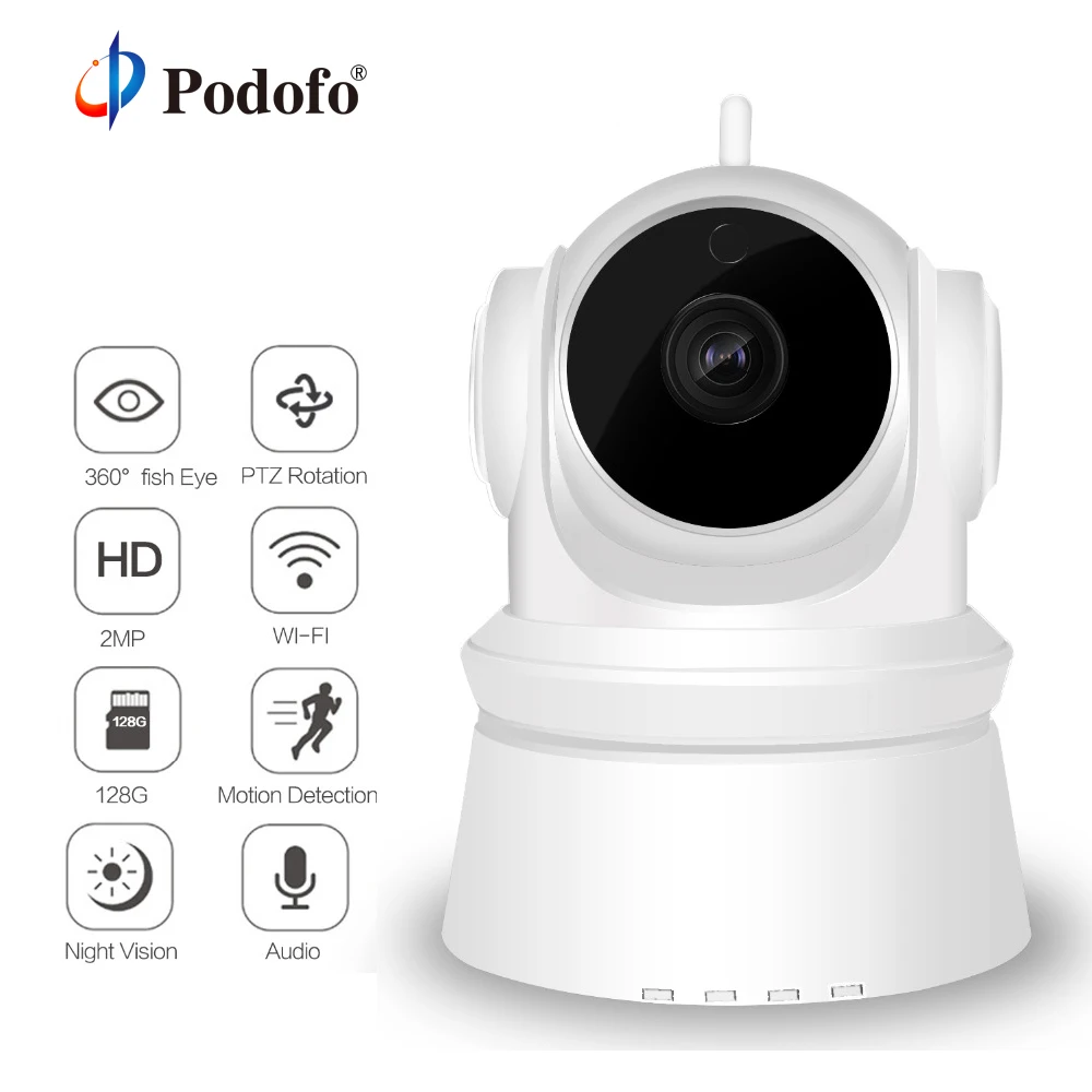 Podofo IP камера Wifi Беспроводная 1080P 2.0MP видеоняня Surveillan 2 сторонняя аудио Обнаружение