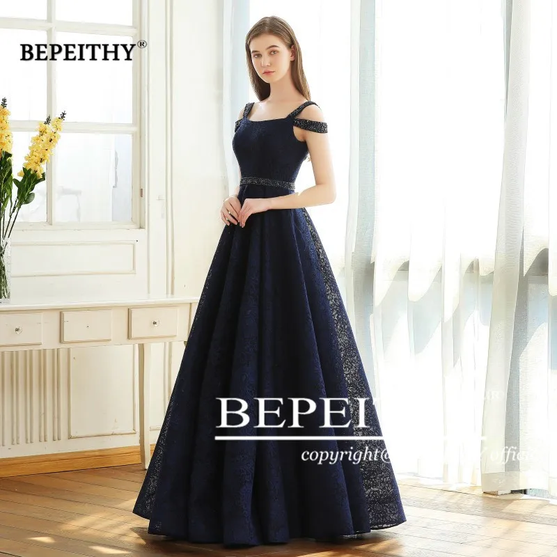 BEPEITHY темно-синее кружевное сексуальное платье для выпускного вечера с поясом из бисера Robe De Soiree сексуальное длинное вечернее платье с открытой спиной Элегантные вечерние платья