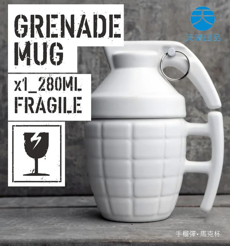 Креативная керамическая чашка граната для кофе и чая с крышкой белая/черная 280 мл