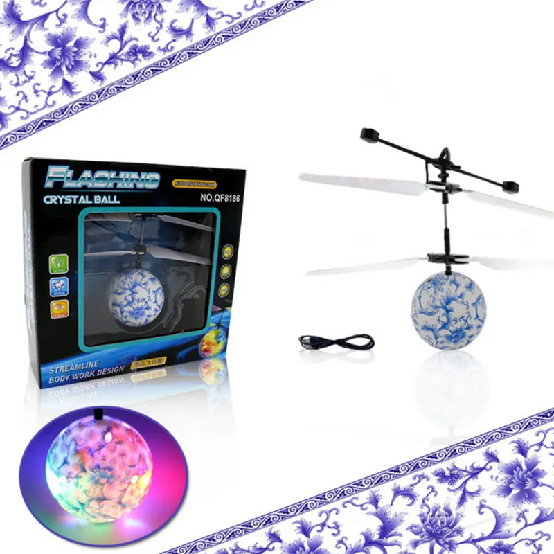 RC Flying Ball Luminous Kid's Flight Balls Electronic Infrared Induction Aircraft Remote Control Toys LED Light Mini Helicopter | Игрушки