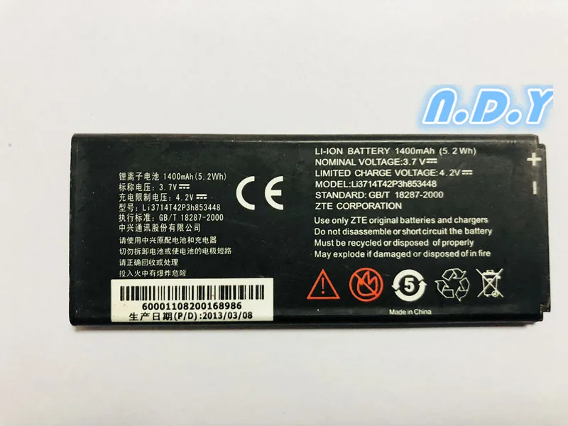 Аккумулятор 1400 мАч Li3714T42P3h853448 для ZTE Skate V960 N960 U960s V961 Batterie Bateria|Аккумуляторы