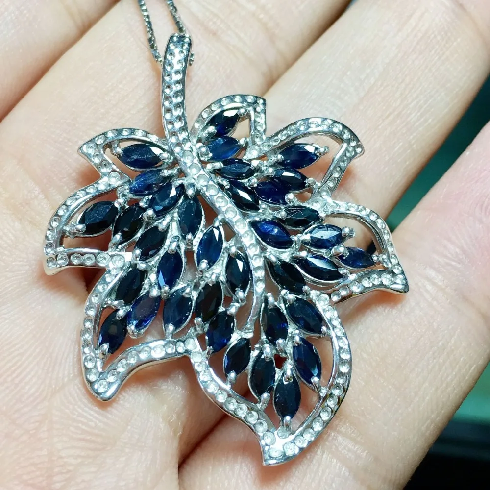 KJJEAXCMY boutique jewels S925 Серебряная Инкрустация натуральный сапфир инкрустация