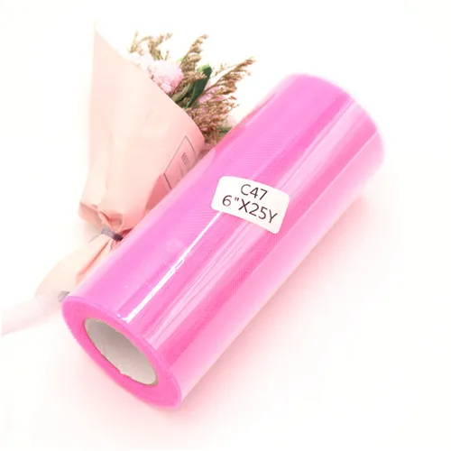 C47 Fresh pink 15 см 25 ярдов детского дня рождения и вечеринки, рулон тюля Ткань для юбки-пачки для вечеринки, дня рождения Свадебные украшения сетчатая ткань для шитья DIY органза юбка-пачка аксессуары - Цвет: C47 Fresh pink