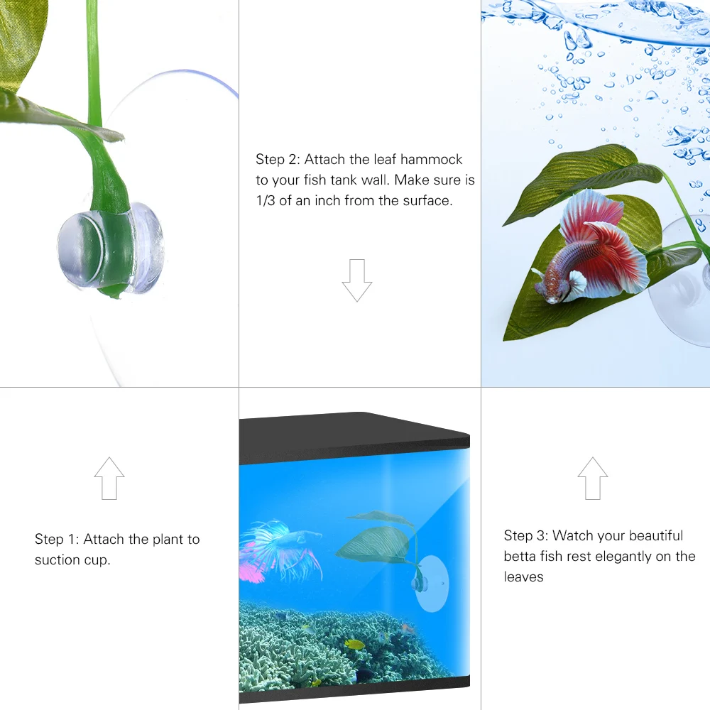 Украшение для аквариумов искусственный растительный лист Бетта гамак отдыха