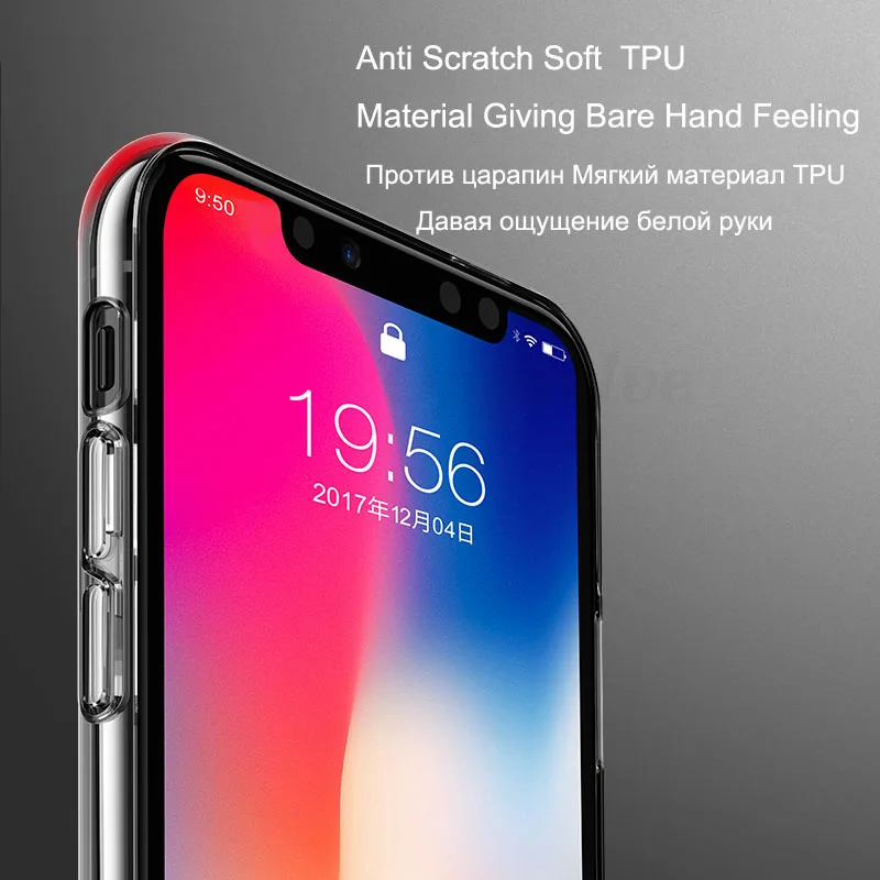 Силиконовый чехол для телефона iPhone X 11 8 7 6 6S 5S SE 12 прозрачный из ТПУ XS Max XR |