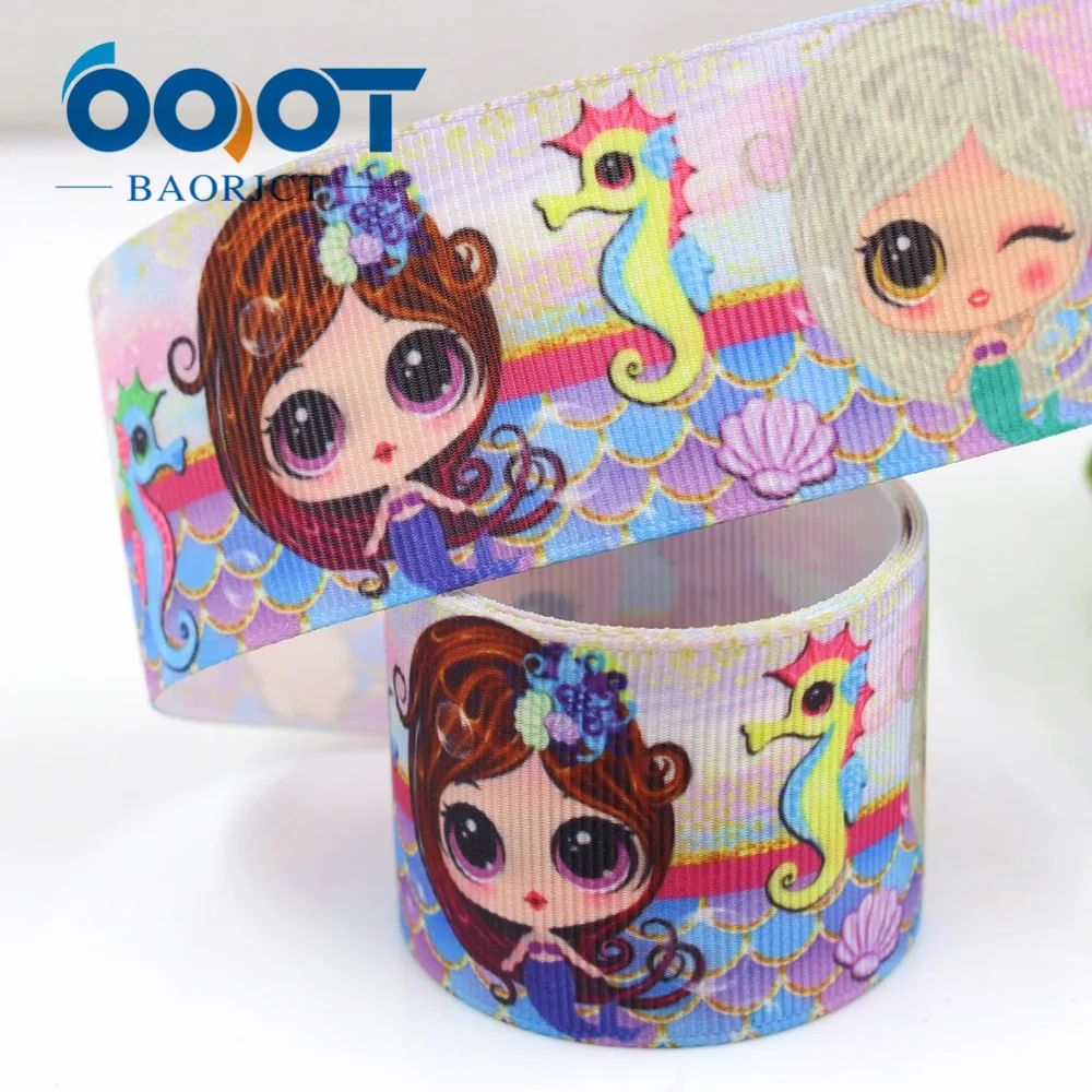 OOOT BAORJCT G-181029-1494 38 мм 10 ярдов Мультяшные ленты термоперенос принт grosgrain подарочная