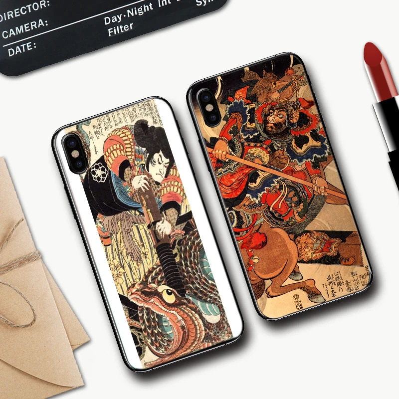 Японский силиконовый чехол samurai для iPhone 5 SE 5S 6 6S Plus 7 8 11 Pro X XS Max XR|Бамперы| |