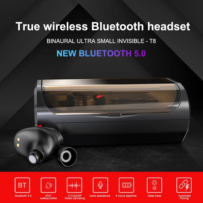 Беспроводные наушники TWS IPX6 водонепроницаемые спортивные Bluetooth V5.0 гарнитура с
